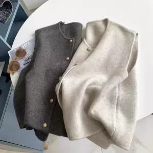 소프트 울 터치 버튼 니트조끼 베스트 울조끼 겨울 여성