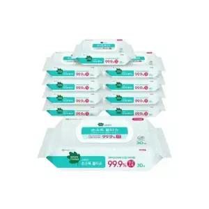 그린핑거 손소독 물티슈, 캡형, 30매, 10입, 1개