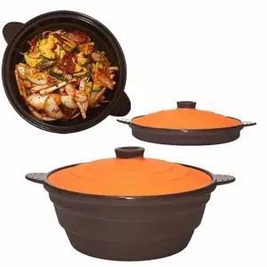 실리콘 접이식원형찜기 냄비 스티머찜기 전자렌지용