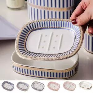 세라믹 비누 받침대 거치대 트레이 욕실 홀더비누 케이스 걸이 욕실대 수세미 물빠짐