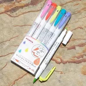 제브라 붓타입 트윈 형광펜 MILDLINER 5색 Bright학생 선물 단체 양면 듀얼 세트 밑줄 중요표시