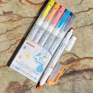 제브라 붓타입 트윈 형광펜 MILDLINER 5색 Friendly학생 선물 단체 양면 듀얼 세트 밑줄 중요표시