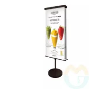 굿마켓 매장 입간판 560x1200 밤색 족자현수막 실외배너거치대 스탠드간판