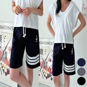 팬츠 밴딩 여자 트레이닝 5부 반바지 여름 스포티