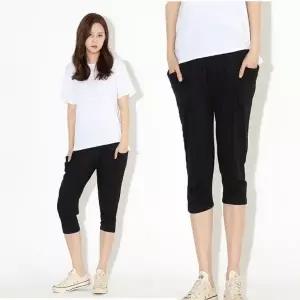 시원한 편한 반바지 7부 여름 주머니 바지 여자 밴딩