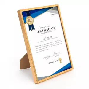 모던라인 탁상용 평면 상장액자(A4) (골드)임명장 면허증 인테리어 용액자 프레임 표창장