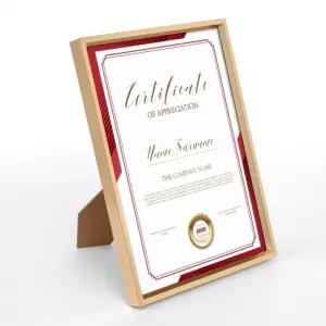 모던라인 탁상용 입체 상장액자(A4) (골드)임명장 면허증 인테리어 용액자 프레임 표창장