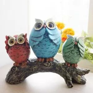 나무위 비밀 컬러 부엉이장식이 이소품 이모형 인테리어이 인테리어품 칼라 인형 앤틱