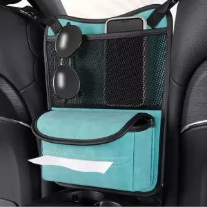 TKB 차량용 레더쉽 중앙 콘솔포켓 휴지케이스자동차 간편 주머니 수납통 수납망 양면 정리대