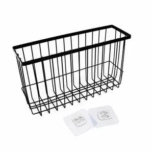 화이트 XVC595B6 부착식 직사각 철제 수납 바구니 벽선반