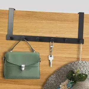 6구 RJU606D4 도어 후크 44x18cm 블랙 도어옷걸이 도어훅