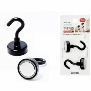 검정 XVA933Y7 자석후크 25mm 2개 벽걸이후크 자석옷걸이 마그