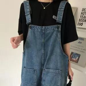 여성 데님 청멜빵 반바지 팬츠 LD887데일리룩 데이트 멜빵빈