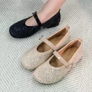여자 봄여름 통기성 메쉬 메리제인 플랫슈즈