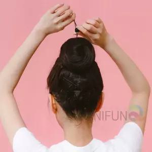 투톤브라운 당고머리 가발당고밴드 올림 업스타일 여자부분가 인모가 정수리가 여자가 부분가 똥가 올림가