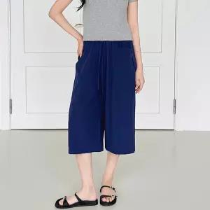 여자 여름 빅와이드 7부 아이스 치마바지 팬츠 여성 밴딩 밴디아지코디 10부 통바지 밴바지