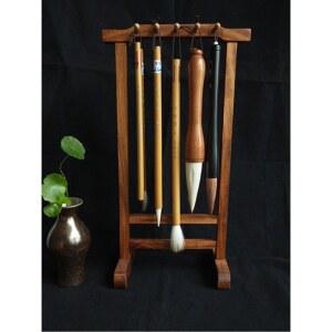 대나무 서예 회전 거치대 보관 닭날개나무는 브라켓 기본형 붓걸이를 홀더 11개