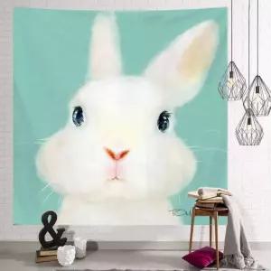 귀여운 동물 거실 공간 분리 패브릭 포스터 선택 대입구가리개 천가리개 인테리어 가림막 바란스 아트 데코