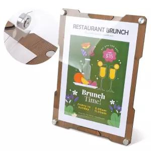 우드 자석프레임 A4 게시판 홍보판 메모판 액자 상장걸이 메뉴판 허가증 자격증 벽걸이 그림 선물 개업