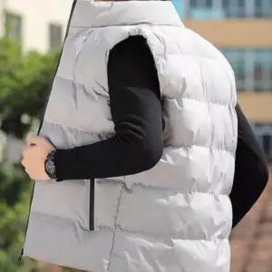 하이넥 경량 패딩조끼 사이드포켓 심플 밑단 겨울철남성베스트 캠핑 다운 뽀글이 퀼팅 남자 깔깔이 커플 오