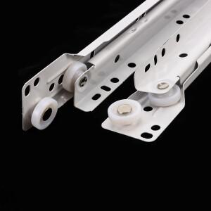 두꺼운 풀리 가구 이중 섹션 컴퓨터 테이블 슬라이드 두 개의 캐비닛 레일 서랍 트랙 키보드 롤러