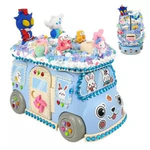 칼라 크림 장식 꾸미기 잠금 저금통 블루동전보관함 디자인 인테리어 용저금통 돈모으기통 자동차