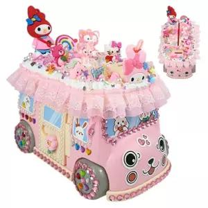 칼라 크림 장식 꾸미기 잠금 저금통 핑크동전보관함 디자인 인테리어 용저금통 돈모으기통 자동차