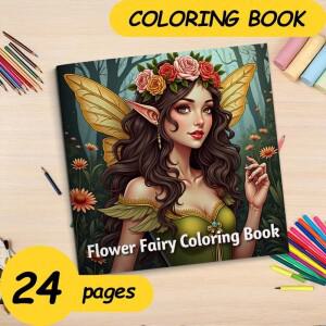 성인과 청소년을 위한 꽃 요정 색칠하기 책 - 불안 완화 완벽한 선물 셀프 페인팅 그림책
