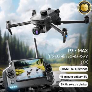 P7 MAX 고급 전문가용 GPS 드론 8K 스크린 리모컨 20km 디지털 이미지 전송 브러시리스 RC 쿼드콥터 장난감