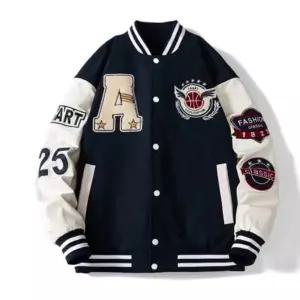 남성 간절기 과잠 스타일 스탠다드 패치 야구 점퍼차이나카라 가을바 잠바 가죽자켓 얇은바 항공 남자 야구