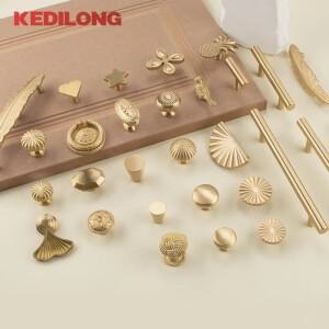 KEDLO 유럽 스타일 미니멀리스트 솔리드 브래스 캐비닛 DIY 당겨 핸들 클래식 럭셔리 서랍 골드 손잡이 도