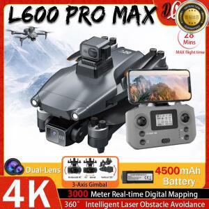 전문가용 드론 3 축 짐벌 RC 쿼드콥터 스마트 장애물 회피 항공기 3km 비행 미니 L600 PRO Pro Max 4K
