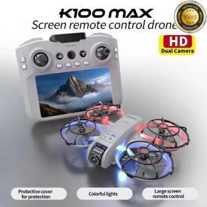 핫K100 MAX 미니 드론 전문가용 4K HD 듀얼 카메라 FPV 스크린 옵티컬 플로우 장난감 쿼드콥터 브러시리스