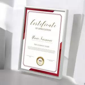 게더릭 탁상용 입체 상장액자 (A4) (무광실버)허가증 포토 십자수 프레임 벽걸이 용액자 자격증 인허가증