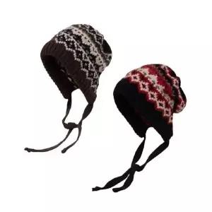 노르딕 니트 모자 귀달이 겨울모자 방한 비니 여성 니트 후드모자