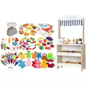 유치원 음식모형 손인형 상품진열대 인형극장 세트 실감놀이 생일선물