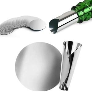 10 개/대 접이식 와인 Pourer 알루미늄 호일 실버 드롭 중지 붓는 디스크 부어 주둥이 팩 홈 바 도구