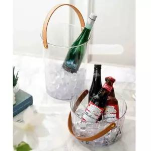 아이스 레더 칠링 버킷 대형 바스켓 칠러 와인쿨러 버켓 양동이 얼음통