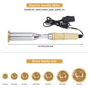 맞춤형 전기 브랜딩 다리미, 고기, 가죽 및 케이크용 금속 로고 스탬프, 결혼 선물용 300W 목재 굽기