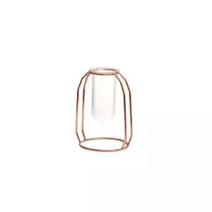[에이치플러스몰]bns 로즈골드 와이어 철제 화병 유리꽃병 소형