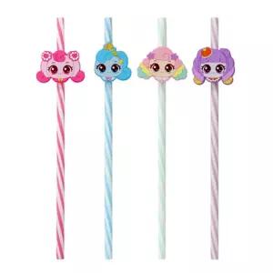 새콤달콤 캐치티니핑 피규어 빨대 4P멀티케이스 수저세트 캐릭터식기 이유용품 젓가락 아동 유아