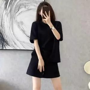 세트 여름 홈웨어 반바지 여성 추리닝 무지 반팔 셋업