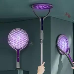 길이조절 롱타입 90도 회전헤드 C타입 충전 스탠드 모기채초파리채 돌아가는채 해충퇴치 캠핑