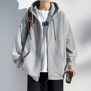 남녀공용 3컬러 루즈핏 커플 후드 집업 아우터남성 여성
