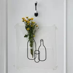 월행잉 화병 드로잉 패브릭 포스터.셀프인테리어 방꾸미기 린넨 벽인테리어 종이 데코레이션 빈티지 가리개