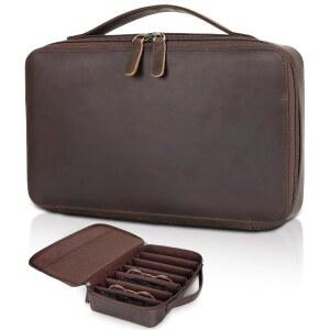 폴라레 가죽 안경 케이스 안전 YK 지퍼 선글라스 휴대용 여행용 홀더