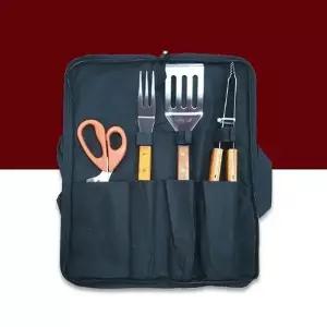 ( )삼덕 캠핑 바베큐 세트 집게 뒤집게 포크 가위 세트