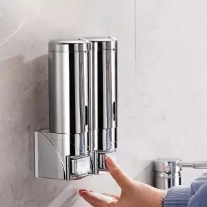 스테인리스 물비누 디스펜서 욕실용품 호텔 샴푸통 2구 소품 화장실 비누 세제공병 핸드워시 샴프 용기 샴