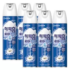 해피홈 에어로솔 수성 무향 모기 스프레이 500mlx6개해충약 뿌리는벌레 가정용 용살충제 효과좋은 뿌리는