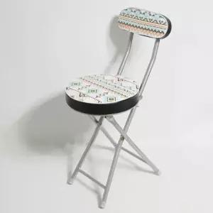 시앵의자 인디언(원형) 리즈 줄무늬 등받이 접이식 폴더스툴 쿠션 휴대용의자 편한 이쁜